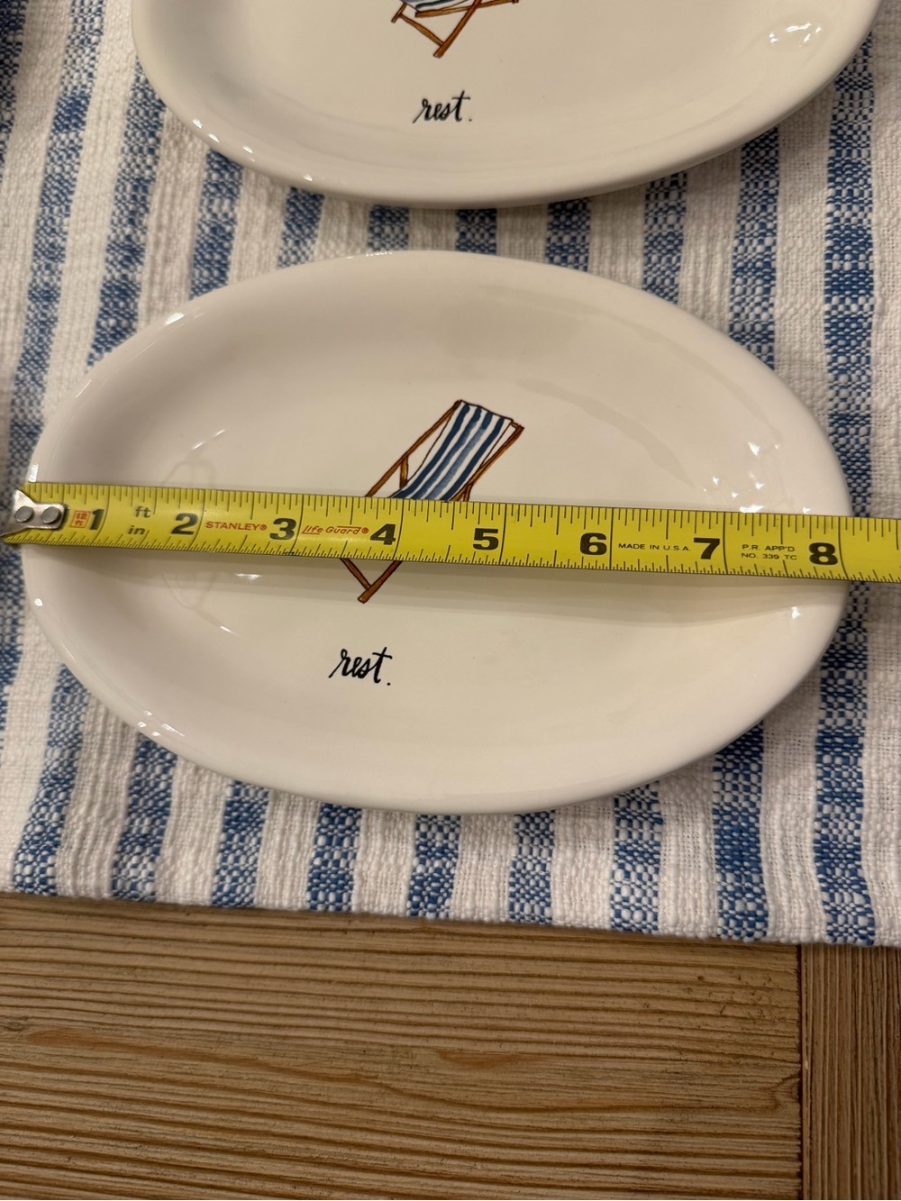 Rae Dunn Relax Rest Snack Plates Set of 4 - Picture 5 of 6